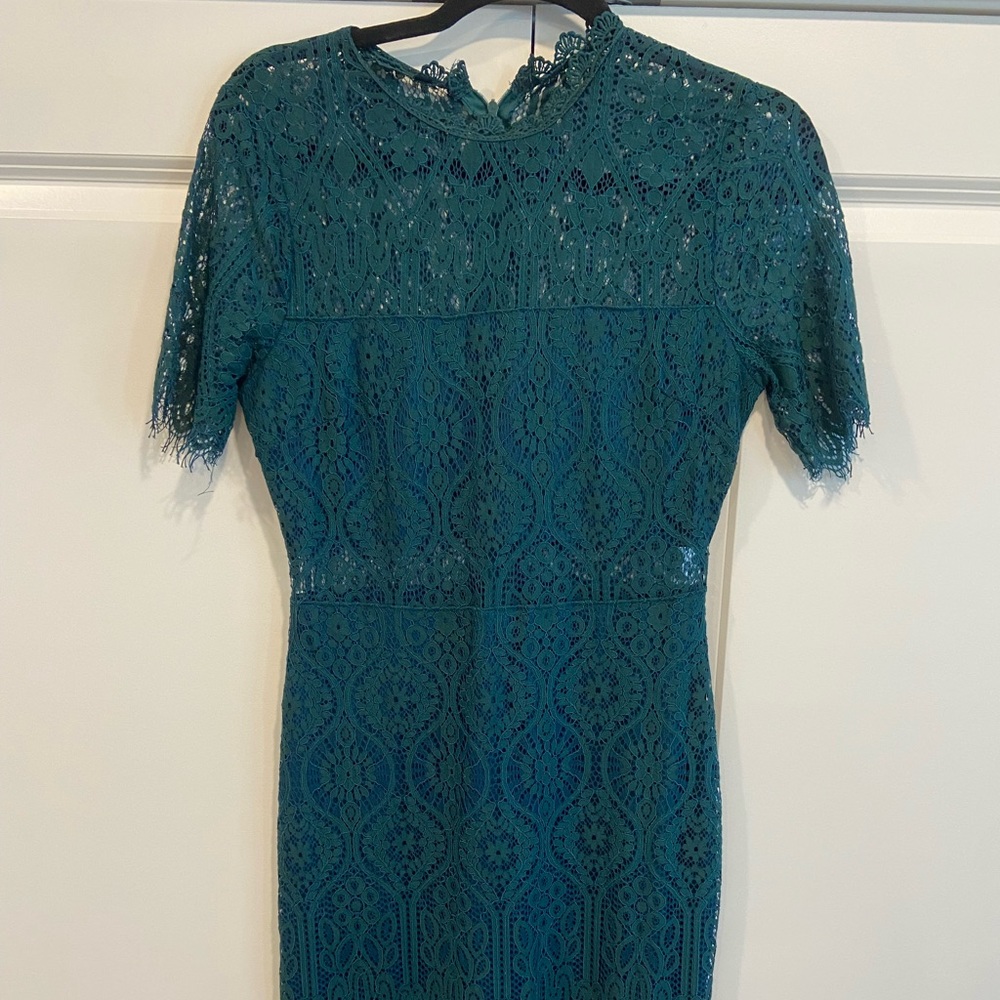 Lulu’s Forest Green Lace Dress
